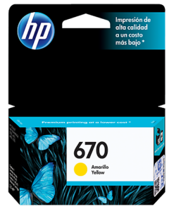 HP Tinta 670 Amarillo CZ116AL