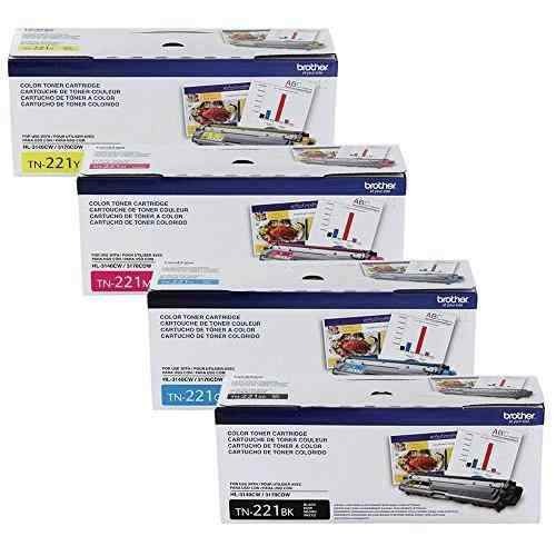 BROTHER Toner Juego TN-221BK TN-221M TN-221C TN-221Y