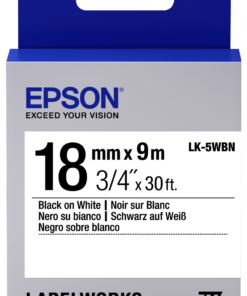 Epson Cinta Negra Blanca LK-5WBN 18mm