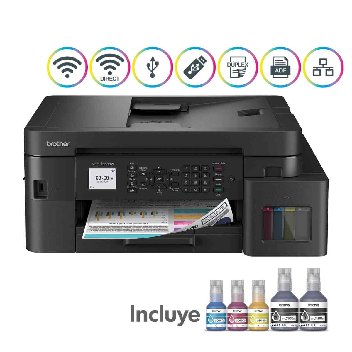 Brother Impresora Multifuncional Wifi Duplex Adf MFCT930DW - Imagen 2