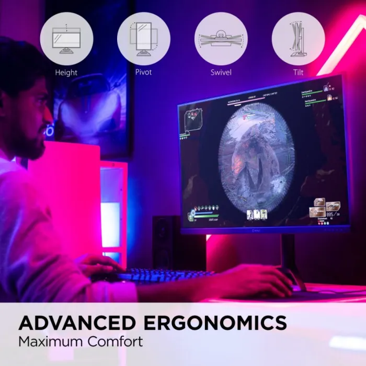 Monitor ergonómico Gamer Viewsonic de IPS 27" 1440p 180 Hz AMD FreeSync Premium VX2728J-2k - Imagen 6