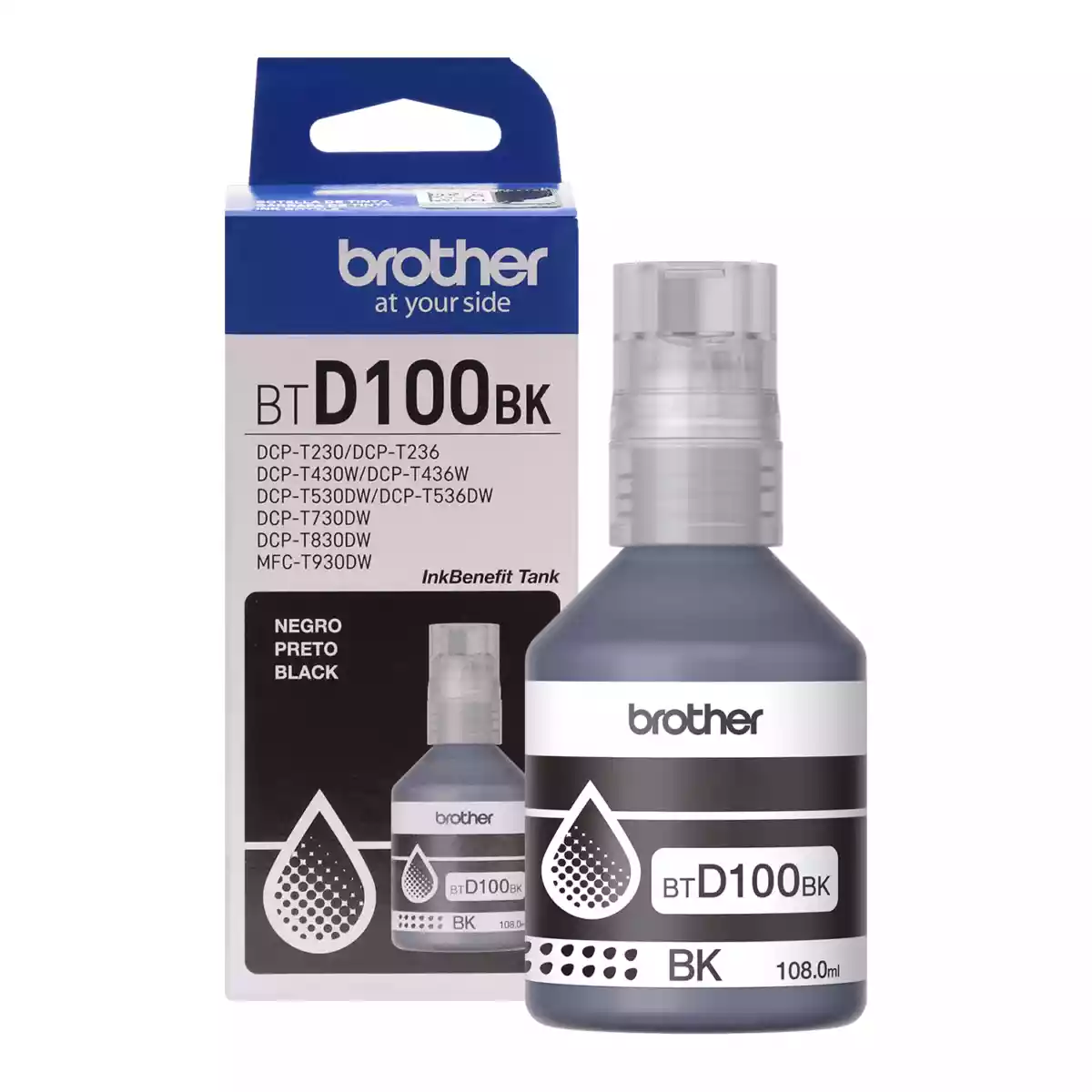 Brother Tinta De Color Negro Btd100bk Alto Rendimiento