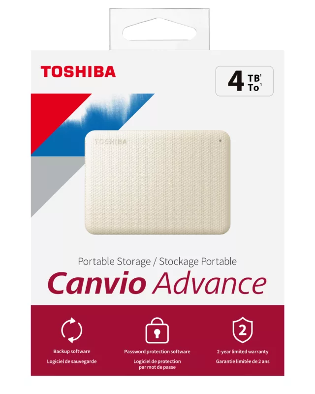 Disco Duro Externo Toshiba Canvio Advance 4TB - Blanco