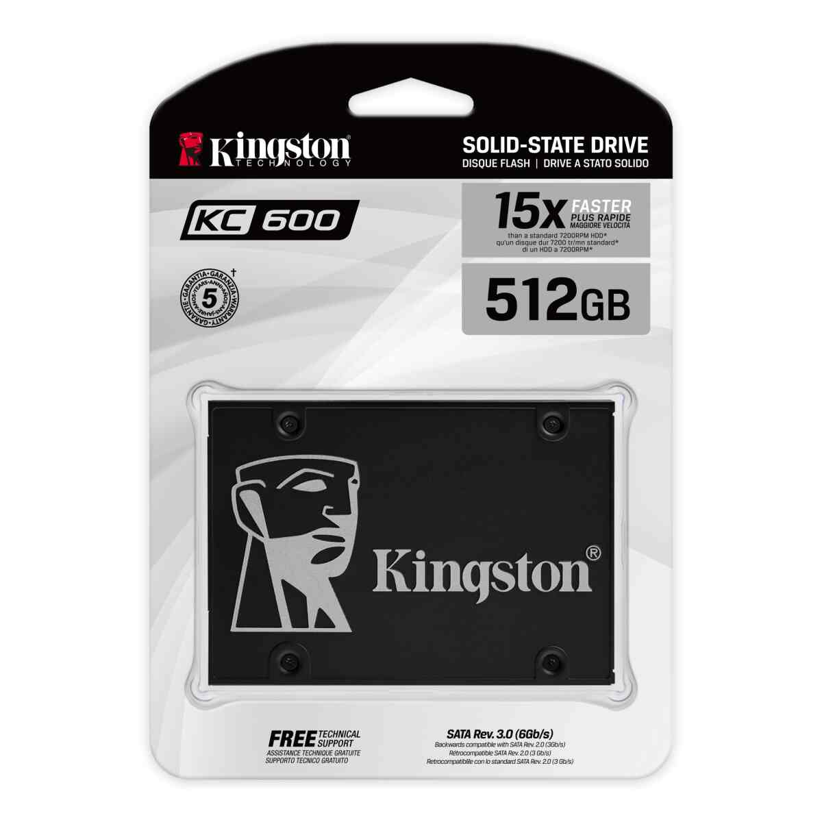 Kingston Disco Sólido KC600 de 2,5" SSD 512GB
