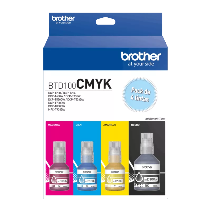 Brother Pack 4 Colores Btd100 C/m/y/k Btd100cmyk