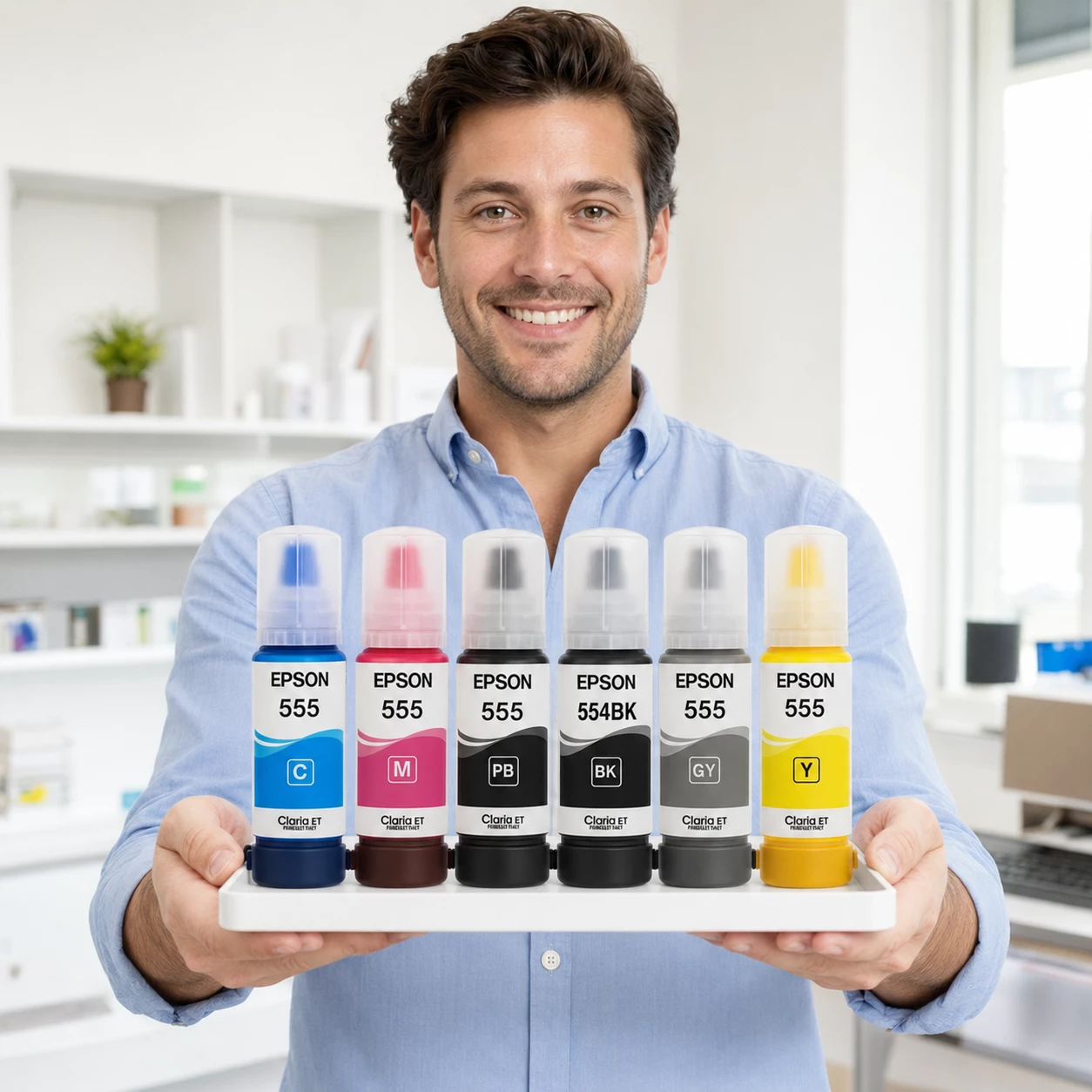 その他 RT-6108781602 Pack 6 Tintas Epson T555 Originales para L8160 y L8180 | Alto